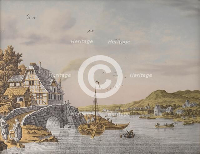 Houses along a River, 1770-1814. Creator: Jonas Zeuner.