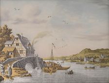 Houses along a River, 1770-1814. Creator: Jonas Zeuner