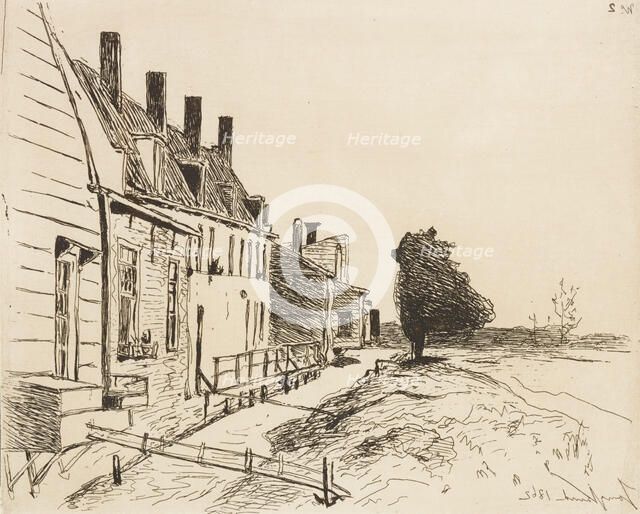 Houses along the Canal, 1862. Creator: Johan Barthold Jongkind.