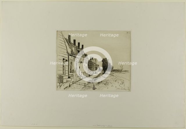 Houses Along the Canal, from Cahier de six eaux-fortes, vues de Hollande, 1862. Creator: Johan Barthold Jongkind.