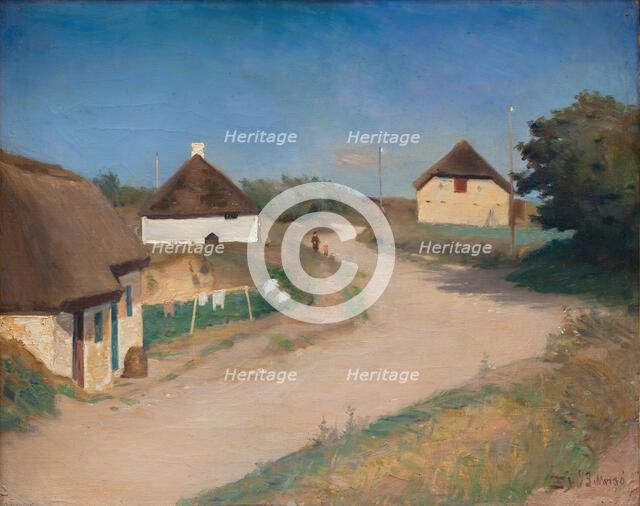 Houses Alongside a Road in Morso, Jutland, 1893. Creator: Fridolin Johansen.