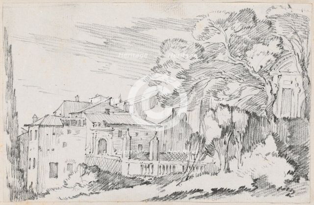 Houses and a Garden on a Hillside in Italy, 1744/1750. Creator: Joseph-Marie Vien the Elder.