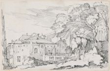 Houses and a Garden on a Hillside in Italy, 1744/1750. Creator: Joseph-Marie Vien the Elder
