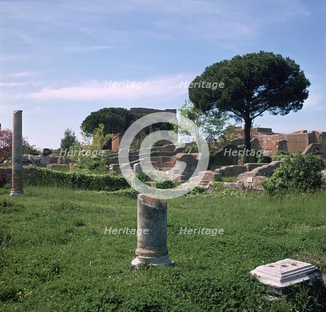 Houses and public buildings in the Roman port of Ostia, 2nd century. Artist: Unknown