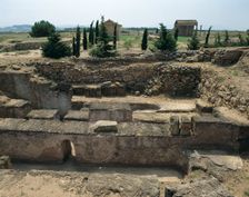 Houses and streets in the Roman ruins of Empuries