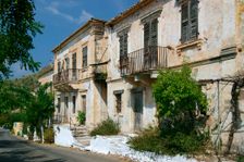 Houses, Assos, Kefalonia, Greece. Creator: Peter Thompson