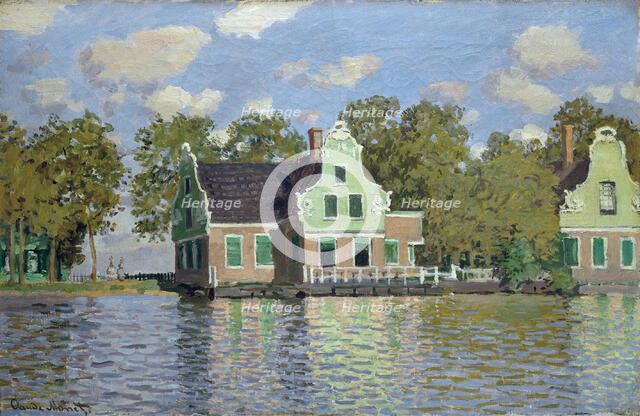 Houses by the Bank of the River Zaan, 1871-1872. Creator: Claude Monet.