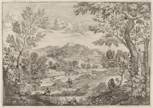 Houses Beside a Mountain, 1696. Creator: Crescenzio Onofri