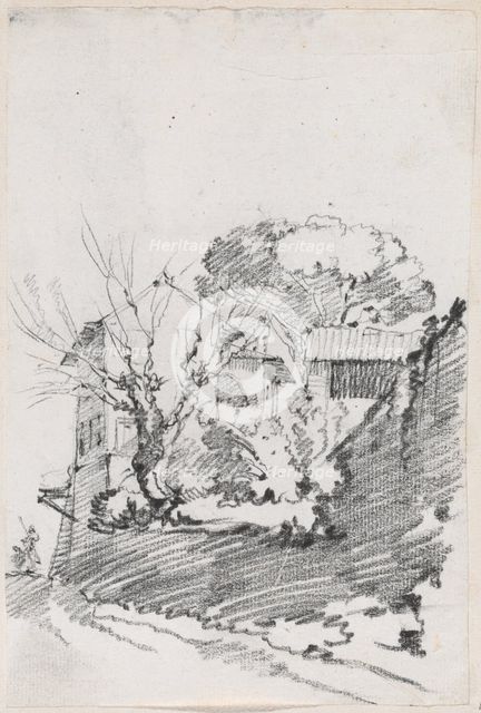 Houses beside a Road in Italy, 1744/1750. Creator: Joseph-Marie Vien the Elder.
