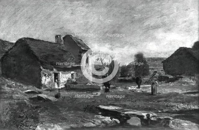 Houses in Optevoz, France, 1852. Creator: Charles Francois Daubigny.