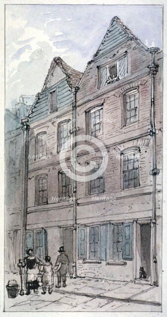 Houses in Blackhorse Alley, Fleet Street, City of London, 1850. Artist: James Findlay