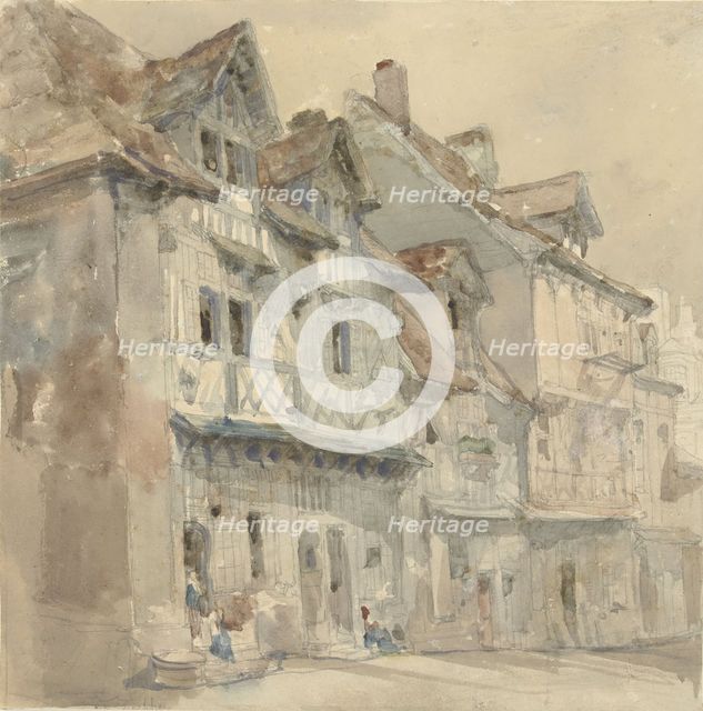 Houses in Dieppe, 1806-1864. Creator: David Roberts.