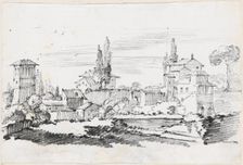 Houses in Italy, 1744/1750. Creator: Joseph-Marie Vien the Elder