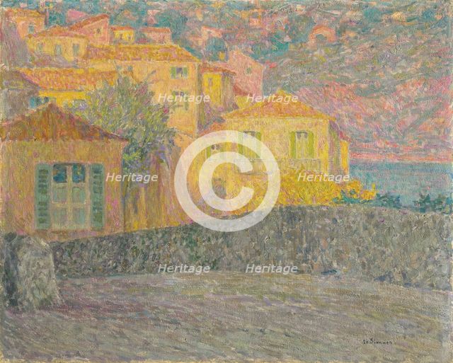 Houses in the sun, Villefranche-sur-Mer, 1927. Creator: Le Sidaner, Henri (1862-1939).