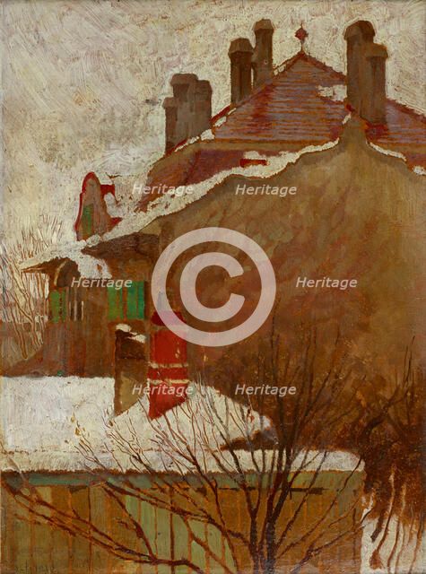 Houses in winter (View from the studio), 1907-1908. Creator: Schiele, Egon (1890-1918).