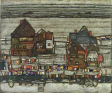 Houses With Washing Lines, 1914. Artist: Schiele, Egon (1890–1918)