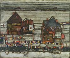 Houses With Washing Lines, 1914. Artist: Schiele, Egon (1890–1918)