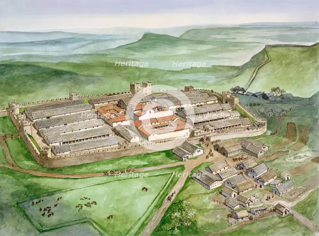 Housesteads Roman Fort, 2rd century, (c1990-2010). Artist: Philip Corke.