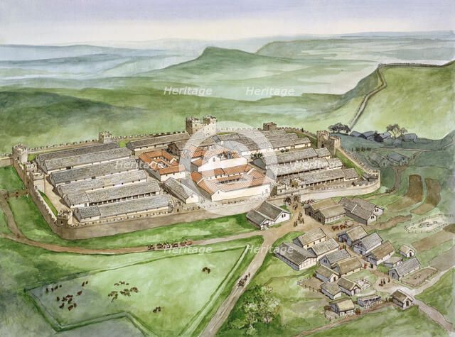 Housesteads Roman Fort, 2rd century, (c1990-2010). Artist: Philip Corke.