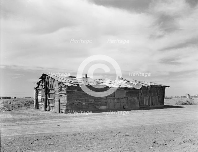 Housing typical of that afforded Mexican field workers of the Imperial Valley, 1937. Creator: Dorothea Lange.