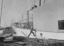 Housing yacht for winter ("Owera"), between 1917 and c1920. Creator: Bain News Service