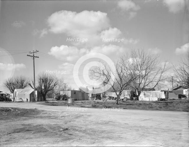 Housing for Oklahoma refugees, California, Kern County, 1936. Creator: Dorothea Lange.