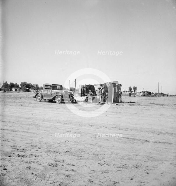Housing of migratory field workers (Mexican)..., near Calipatria, Imperial Valley, California, 1939. Creator: Dorothea Lange.