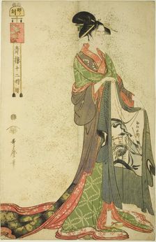 Hour of the Hare [6am] (U no koku), from the series The Twelve Hours in Yoshiwara .., c. 1794. Creator: Kitagawa Utamaro