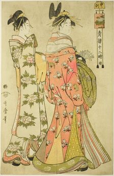 Hour of the Monkey [4pm] (Saru no koku), from the series The Twelve Hours in..., c. 1794. Creator: Kitagawa Utamaro