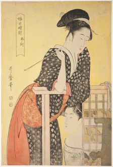 Hour of the Sheep [2 pm] (hitsuji no koku), from the series Sundial of Young Women"..., c. 1794/95. Creator: Kitagawa Utamaro