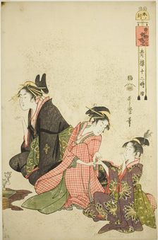 Hour of the Sheep (Hitsuji no koku), from the series "Twelve Hours in Yoshiwara (Seiro juni...c1794. Creator: Kitagawa Utamaro