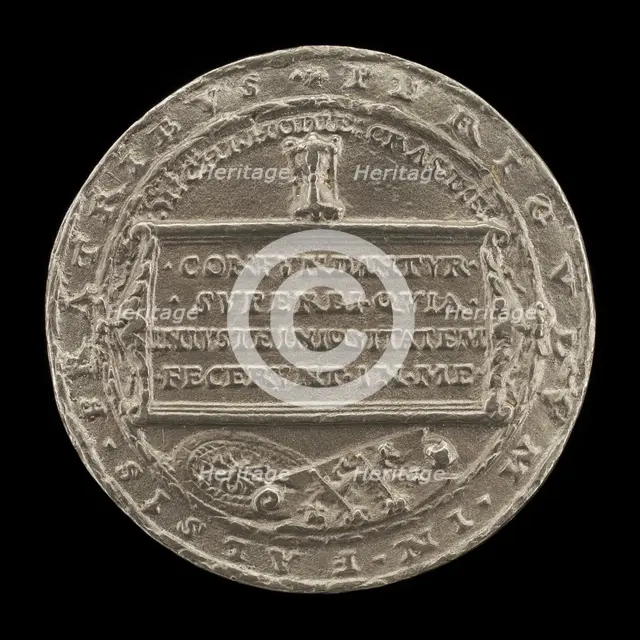 Hourglass on an Inscribed Tablet [reverse]. Creator: Matthes Gebel.