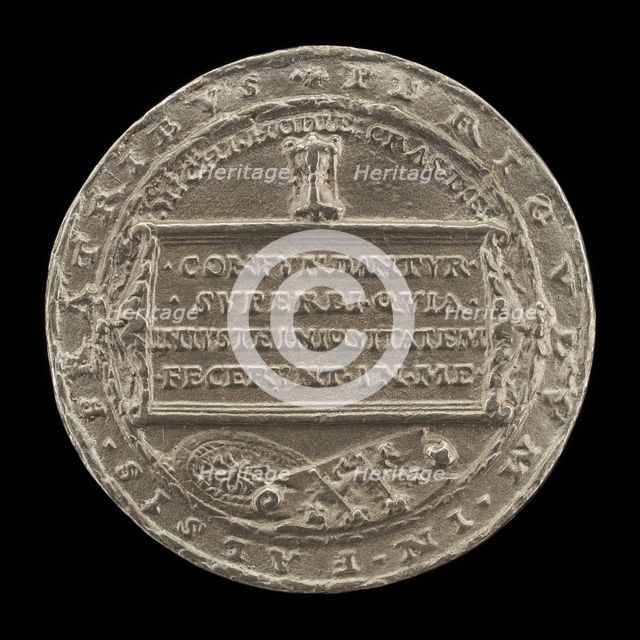 Hourglass on an Inscribed Tablet [reverse]. Creator: Matthes Gebel.