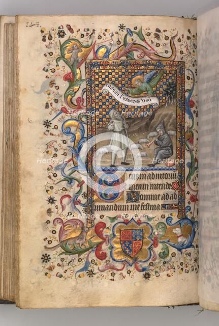 Hours of Charles the Noble, King of Navarre (1361-1425): Annunciation to the Shepherds...(verso), c1 Creator: Master of the Brussels Initials and Associates (French).