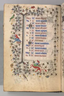 Hours of Charles the Noble, King of Navarre (1361-1425): fol. 3v, March, c. 1405. Creator: Master of the Brussels Initials and Associates (French)