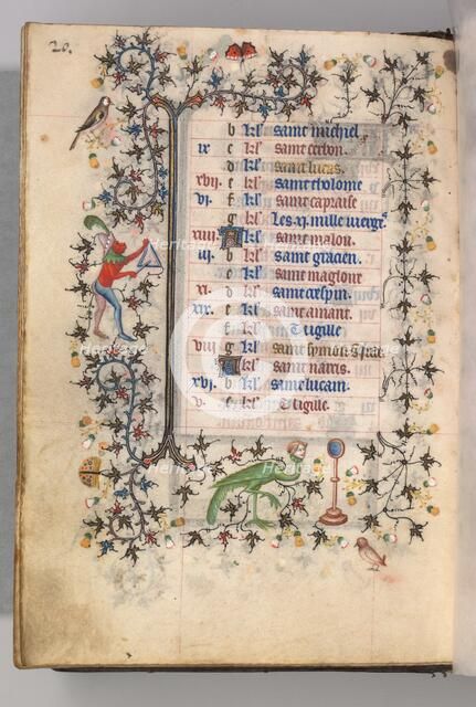 Hours of Charles the Noble, King of Navarre (1361-1425): fol. 10v, October, c. 1405. Creator: Master of the Brussels Initials and Associates (French).