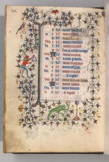 Hours of Charles the Noble, King of Navarre (1361-1425): fol. 10v, October, c. 1405. Creator: Master of the Brussels Initials and Associates (French)