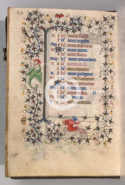 Hours of Charles the Noble, King of Navarre (1361-1425): fol. 11v, November, c. 1405. Creator: Master of the Brussels Initials and Associates (French).
