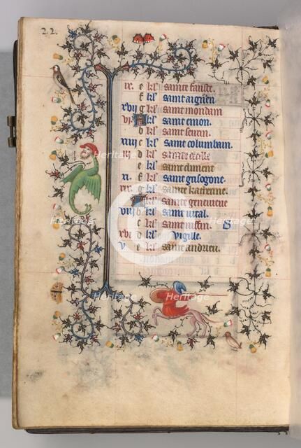 Hours of Charles the Noble, King of Navarre (1361-1425): fol. 11v, November, c. 1405. Creator: Master of the Brussels Initials and Associates (French).
