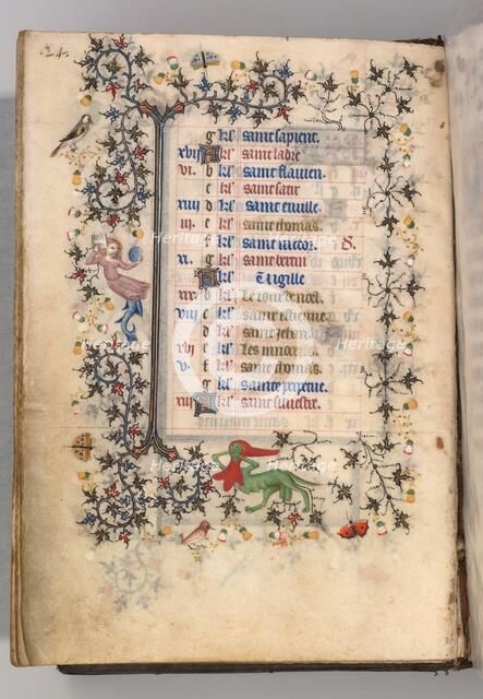 Hours of Charles the Noble, King of Navarre (1361-1425): fol. 12v, December, c. 1405. Creator: Master of the Brussels Initials and Associates (French).