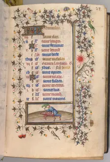 Hours of Charles the Noble, King of Navarre (1361-1425): fol. 12r, December, c. 1405. Creator: Master of the Brussels Initials and Associates (French)