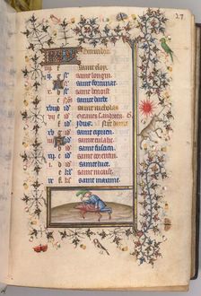 Hours of Charles the Noble, King of Navarre (1361-1425): fol. 12r, December, c. 1405. Creator: Master of the Brussels Initials and Associates (French)