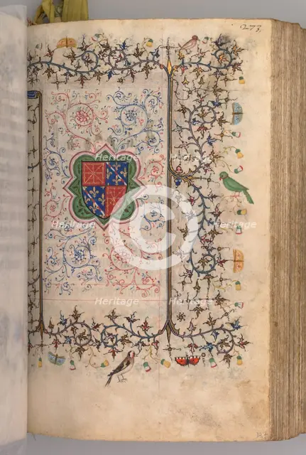 Hours of Charles the Noble, King of Navarre (1361-1425): fol. 137r, Coat of Arms..., c. 1405. Creator: Master of the Brussels Initials and Associates (French).