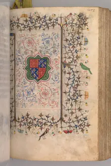 Hours of Charles the Noble, King of Navarre (1361-1425): fol. 137r, Coat of Arms..., c. 1405. Creator: Master of the Brussels Initials and Associates (French)