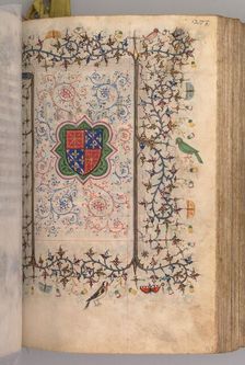 Hours of Charles the Noble, King of Navarre (1361-1425): fol. 137r, Coat of Arms..., c. 1405. Creator: Master of the Brussels Initials and Associates (French)