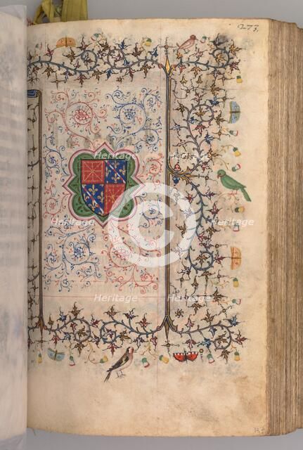 Hours of Charles the Noble, King of Navarre (1361-1425): fol. 137r, Coat of Arms..., c. 1405. Creator: Master of the Brussels Initials and Associates (French).