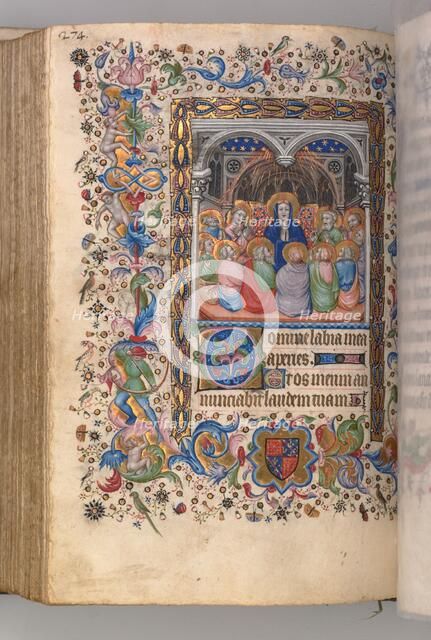 Hours of Charles the Noble, King of Navarre (1361-1425): fol. 137v, Pentecost, c. 1405. Creator: Master of the Brussels Initials and Associates (French).