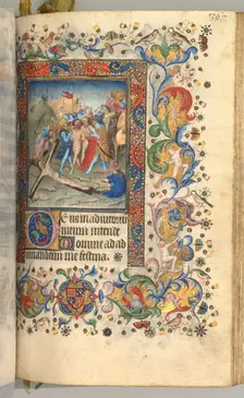 Hours of Charles the Noble, King of Navarre (1361-1425): fol. 179r, Christ Nailed to the Cross, c. 1 Creator: Master of the Brussels Initials and Associates (French)