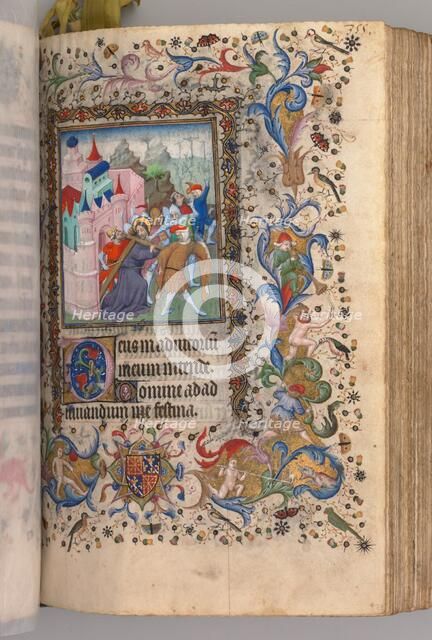 Hours of Charles the Noble, King of Navarre (1361-1425): fol. 170v, Christ Carrying the Cross, c. 14 Creator: Master of the Brussels Initials and Associates (French).
