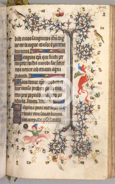 Hours of Charles the Noble, King of Navarre (1361-1425): fol. 195r, Text, c. 1405. Creator: Master of the Brussels Initials and Associates (French).